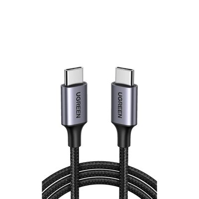 Cable USB C a USB C / 2 Metros  / Carcasa de Aluminio / Nylon Trenzado / Transferencia de Datos Hasta 480 Mbps / Soporta Carga Rápida de hasta 60W, 20V 3A