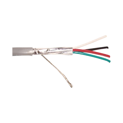 Cable Calibre 18 / 4 Conductores / Blindado / 305 Metros / Riser / UL / Color Gris / Hecho en México