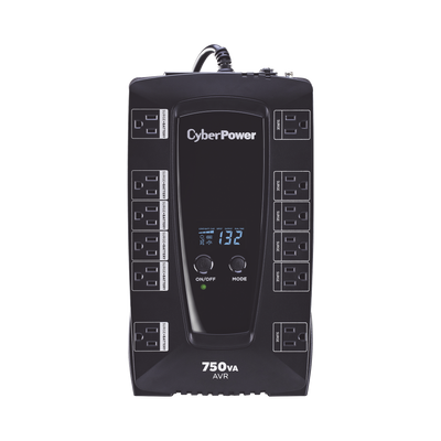 UPS de 750 VA/450 W, Topología Línea Interactiva, Entrada 120 Vca NEMA 5-15P, Tipo Gabinete Compacto, Con 12 Tomas NEMA 5-15R