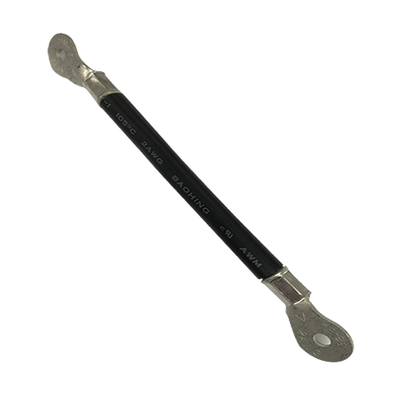 Cable para Baterías, 0.2m, Negro, Calibre 2 AWG con Terminales de Ojo en Ambos Extremos