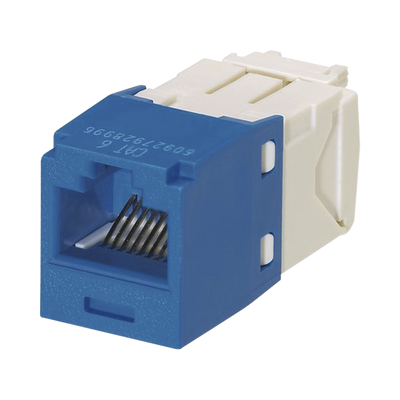Conector Jack RJ45 Estilo TG, Mini-Com, Categoría 6, de 8 posiciones y 8 cables, Color Azul
