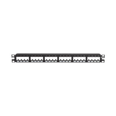 Panel de Parcheo Modular Mini-Com (Sin Conectores), Plano de Instalación al Ras, Sin Blindaje, de 24 puertos, 1UR