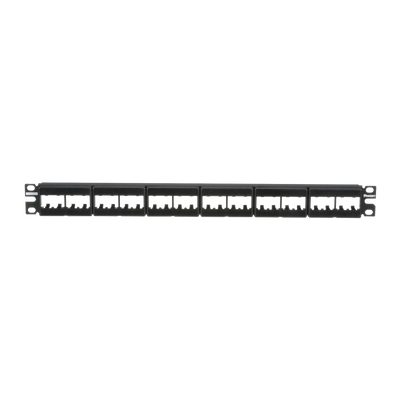 Panel de Parcheo Modular Mini-Com (Sin Conectores), Plano, Sin Blindaje, de 24 puertos, 1UR