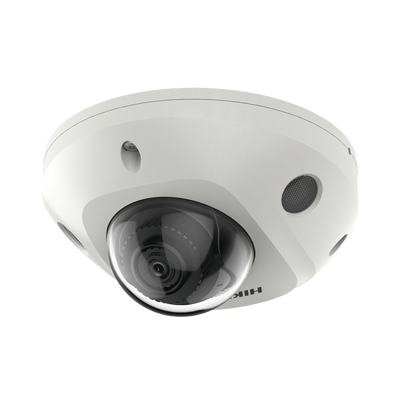 Mini Domo IP 5 Megapixel / Lente 2.8 mm / 15 mts IR EXIR / Micrófono Integrado / Exterior IP67 / IK08 / PoE / Audio y Alarmas / Evita Falsas Alarmas / ACUSENSE / Onvif / microSD