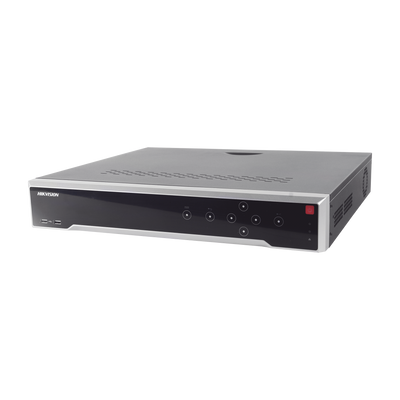 NVR 8 Megapixel (4K) / 32 Canales IP / 8 Bahías de Disco Duro hasta 8 TB / 2 Tarjetas de Red / HDMI en 4K / 2 Salidas HDMI / Entrada y Salida de Alarmas