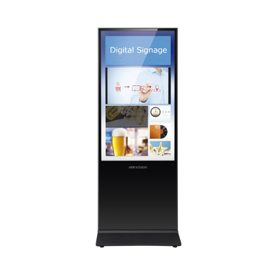 Monitor de 55" 1080p para Publicidad Digital / Base para Piso (Totem) / Puertos USB / Entrada de Video HDMI y VGA / WiFi / Altavoz Integrada