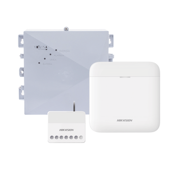 (AX PRO + YONUSA) KIT de Alarma AX PRO / Incluye: 1 Hub con bateria de respaldo / 1 Energizador 2500Mts Lineales / 1 Relevador  0 a 36 Vcc (Max. 5 A) con Entrada de Alarma 27/7