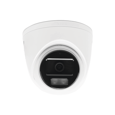 Turret TURBOHD 3K (5MP) / Micrófono Integrado / Lente 3.6 mm / Imagen a color 24/7 / 40 mts Luz Blanca / Exterior IP67 / dWDR / 4 Tecnologías