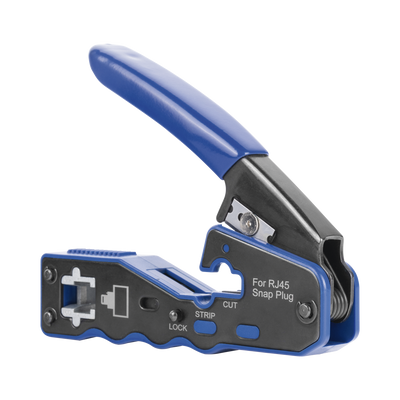 Herramienta de Corte y Terminado de Plugs Pass Through RJ45, Acero al Carbón y Mango Ergonómico ABS + TPR.