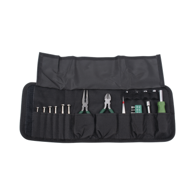 Juego de Herramientas en Estuche Portátil con 25 Pzas.  (Desarmadores Finos + Pinzas + Puntas + Maneral).