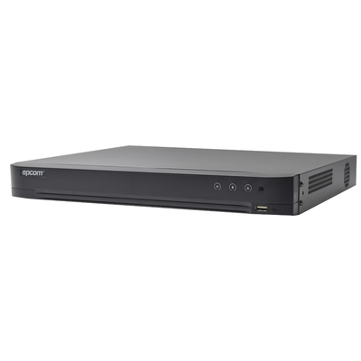 DVR 5 Megapixel / 16 Canales TURBOHD + 8 Canales IP / 1 Bahía de Disco Duro / Audio por Coaxitron / Evita Falsas Alarmas / Salida de Video en Full HD