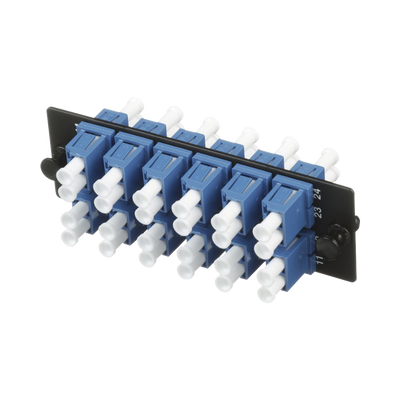 Placa Acopladora de Fibra Optica FAP, Con 12 Conectores LC Duplex (24 Fibras), Para Fibra Monomodo OS1/OS2, Color Azul