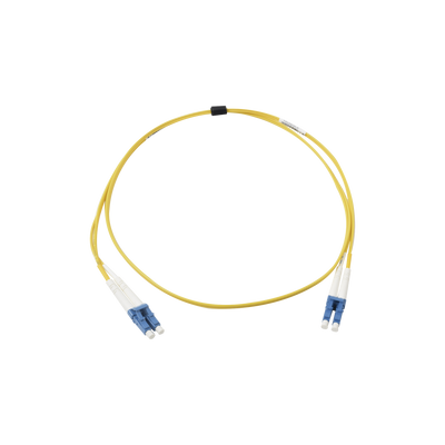 Jumper de Fibra Óptica Monomodo (OS2), XGLO, Riser, LC/UPC-LC/UPC Duplex, OFNR, Color Amarillo, 1 Metro