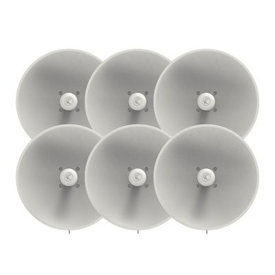 Paquete de 6 ePMP Force 300-25L para zonas con alta interferencia, hasta 400+ Mbps, 4910 - 6200 MHz, 802.11 AC Wave2, Antena de 25 dBi, baja latencia