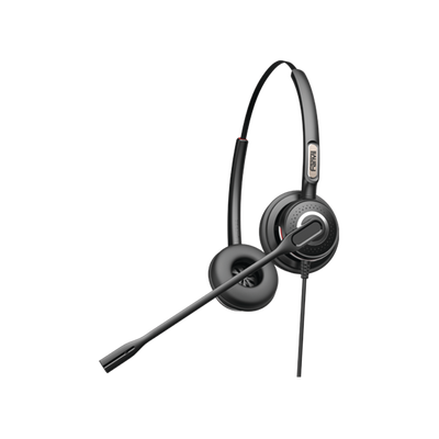 Diadema binaudal (duo) con tecnología antishock para teléfonos IP FANVIL y Polycom con micrófono de cancelación de ruido, larga durabilidad
