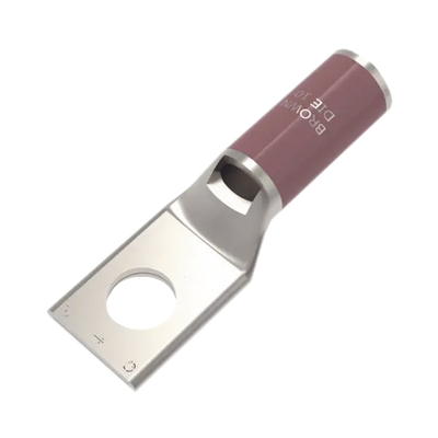 Zapata Terminal de Compresión BURNDY Cañón Corto para Tornillo de 5/16" y Calibre 2 AWG.