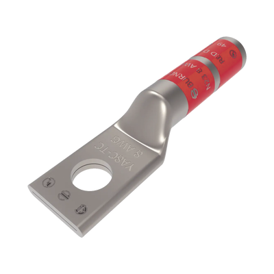 Zapata Terminal de Compresión BURNDY para Tornillo de 1/4" y Calibre 8 AWG.