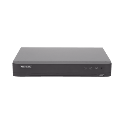 (ACUSENSE / Evita Falsas Alarmas) DVR 5 Megapixel / 3K Lite / 8 Canales TURBOHD + 4 Canales IP / 1 Bahía de Disco Duro / Audio por Coaxitron / Salida de Vídeo en Full HD