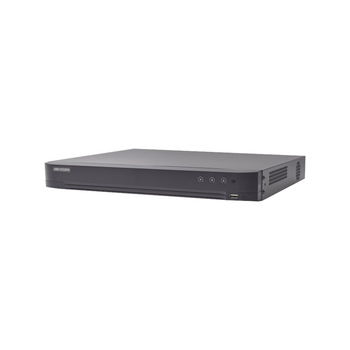 (ACUSENSE / Evita Falsas Alarmas) DVR 4 Megapixel / 16 Canales TURBOHD + 8 Canales IP / Salidas de Video VGA y HDMI Independientes / 1 Bahía de Disco Duro / Audio por Coaxitron