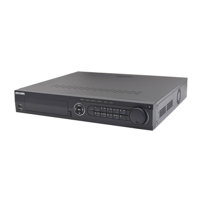 DVR 4 Megapixel / 16 Canales TURBOHD + 4 Canales IP / 4 Bahías de Disco Duro / 4 Canales de Audio / Videoanalisis / 16 Entradas de Alarma