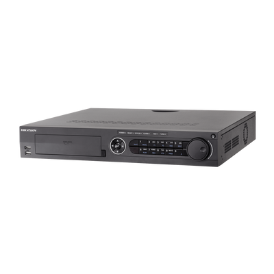 DVR 4 Megapixel / 32 Canales TURBOHD + 16 Canales IP / 4 Bahías de Disco Duro / POS / 4 Canales de Audio / Videoanalisis / 16 Entradas y 4 salidas de Alarma