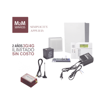 (2 Años 4G ILIMITADO INCLUIDO) Kit VISTA48LA,Teclado 6150, Comunicador MN01LTEM Transformador, Bateria y Sirena de 15 Watts
