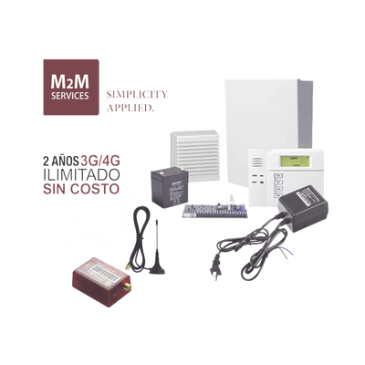 (2 Años 4G ILIMITADO INCLUIDO) Kit VISTA48LA,Teclado 6150, Comunicador MN01LTEM Transformador, Bateria y Sirena de 15 Watts