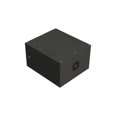 Gabinete de Escritorio con Rack 19", 6U. Doble puerta.