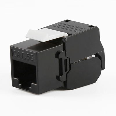 Módulo Jack Keystone Cat5e (toolless), con terminación en ángulo 180 º Color Negro, Compatible con Faceplate y Patchpanel Linkedpro