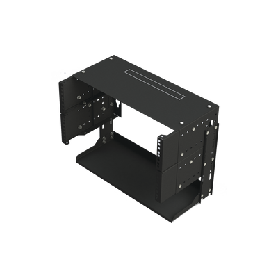 Rack Abierto de 19" de 5 Unidades Profundidad Ajustable (8" a 12") con Charola de Uso Múltiple.