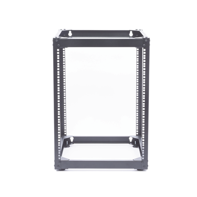 Rack Abierto de 4 Postes Instalación Pared o Piso de 14 Unidades, ¡Ideal para Equipo de Audio!