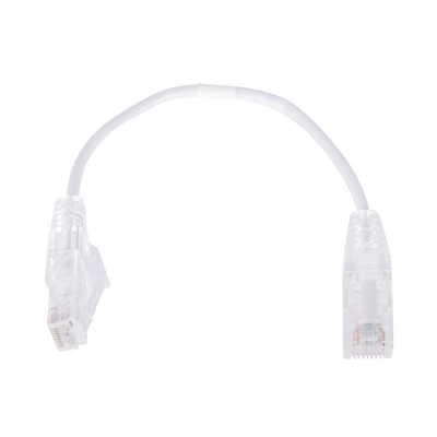 Cable de Parcheo Slim UTP Cat6 - 20 cm Blanco Diámetro Reducido (28 AWG)