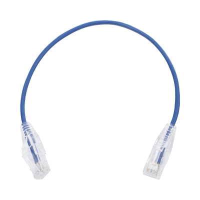 Cable de Parcheo Slim UTP Cat6 - 30 cm Azul Diámetro Reducido (28 AWG)