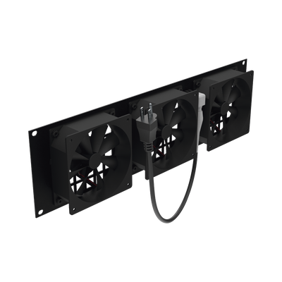 Kit de 3 Ventilador 110 Vca (12 x 12 cm) con Clavija 5-15P. Para instalación en Postes Rack.