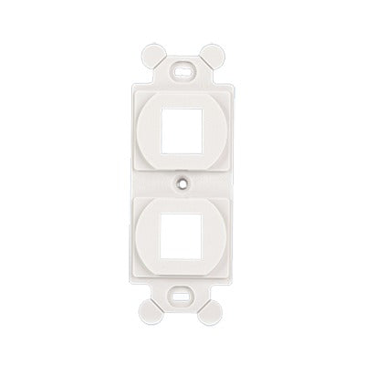 Marco de Módulo Dúplex, Para Placas Frontales Estándar NEMA 106, Acepta 2 Módulos Keystone, Color Blanco
