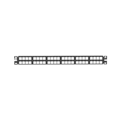 Panel de Parcheo Modular de Alta Densidad, Keystone (Sin Conectores), Identificación con Etiqueta Adhesiva, de 48 Puertos en 1 UR