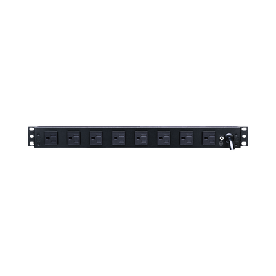 PDU Básico Para Distribución de Energía, Con 8 Tomas NEMA 5-15R Traseras y 2 Tomas 5-15R Frontales, 1UR, 15 Amp, 120 Vca
