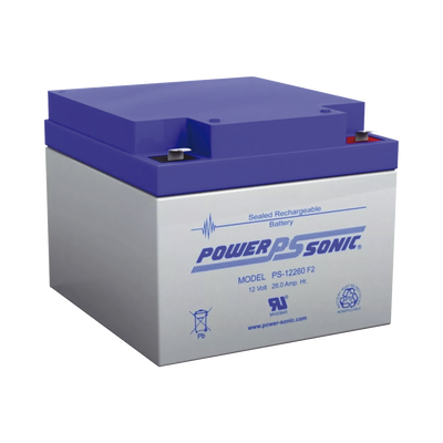 Batería de Respaldo UL de 12V 26AH / Ideal para Sistemas de Detección de Incendio / Control de Acceso / Intrusión / Videovigilancia / Terminales Tipo F2
