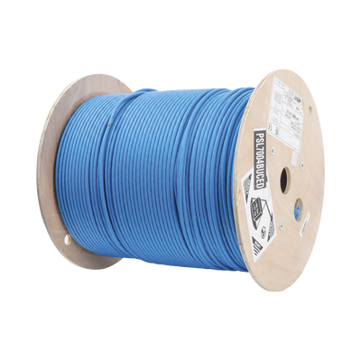 Bobina de Cable Blindado S/FTP de 4 pares, Cat7, Inmune a Ruido e Interferencias, LSZH (Bajo humo, Cero Halógenos), Color Azul, Bobina de 500 m