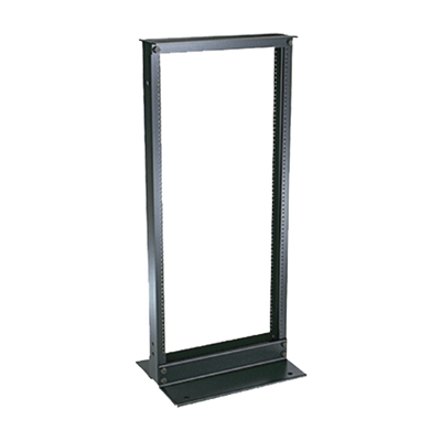 Rack de Dos Postes Estándar de 19 in, Rieles Numerados y Roscados #12-24, Fabricado en Aluminio, 24 Unidades de Rack, Color Negro