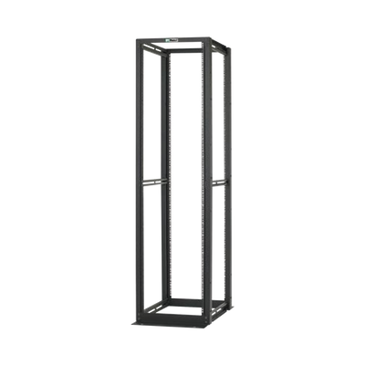Rack de Cuatro Postes Estándar de 19", Rieles Numerados y Roscados #12-24, Profundidad Máxima de 30 in, 45 Unidades de Rack, Color Negro