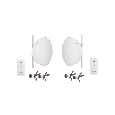 Kit de 2 radios RP5ACLITE con antena de 30 dBi , Frecuencia (4.9-6.5 GHz), incluye jumpers y radomo, ideal para distancias de hasta 30km