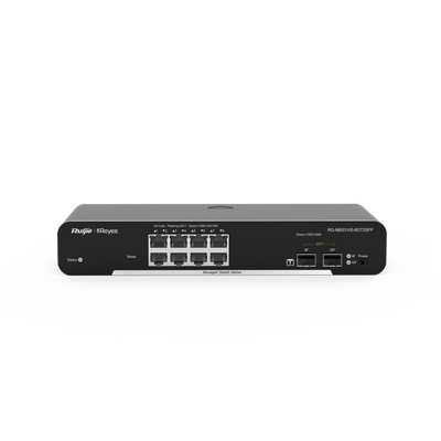 Switch Administrable PoE con 8 puertos Gigabit PoE 802.3af/at + 2 SFP para fibra 1Gb, gestión gratuita desde la nube, 125w