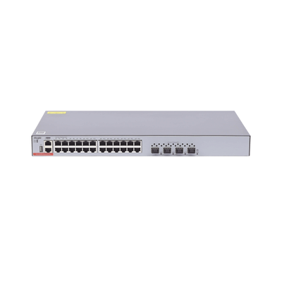 Switch Administrable Capa 3 con 24 puertos Gigabit + 4 SFP+ para fibra 10Gb, gestión gratuita desde la nube.