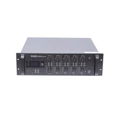 Mezclador Amplificador de Audio - 4 zonas de 240W RMS Hasta 960W | 4 Canales | 5 Entradas | MP3 Tuner USB/SD | 1 Entrada de Micrófono