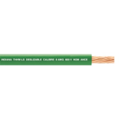 Cable Eléctrico 8 awg  color verde,Conductor de cobre suave cableado. Aislamiento de PVC, autoextinguible. BOBINA 100 MTS