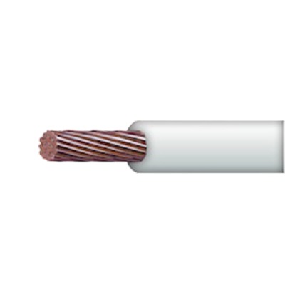 Cable 8 awg  color blanco,Conductor de cobre suave cableado. Aislamiento de PVC, autoextinguible. (Venta por Metro)