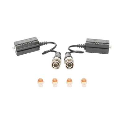 Kit de Transceptores (Baluns) para EXTERIOR TurboHD Hasta 4K HD-TVI / HD-CVI / AHD / CVBS / COAXITRON / AUDIO POR COAXITRON  / Menu OSD / CONECTORES 100% COBRE / Con Cable RF Blindado. Distancia de hasta 200 m en 4K. Calidad PREMIUM