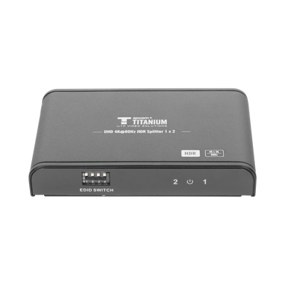 Divisor (Splitter) HDMI 4K de 1 Entrada a 2 Salidas (Simultaneas) / Soporta 4K×2K / Ajuste de resoluciones EDID / HDR / HDMI 2.0 /  HDCP 2.2  / Soporta formatos de Audio Dolby Digital / Longitud del cable de entrada y salida ≤10m.