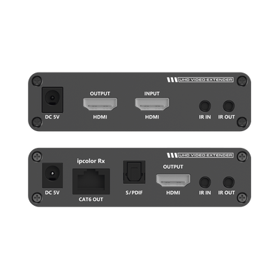 Kit Extensor HDMI hasta 700 metros con Conexión en Cascada / 4K @ 60 Hz/ Cat 6, 6a y 7 / IPCOLOR / CERO LATENCIA / SIN COMPRIMIR / Salida Loop / IR bidireccional / Puerto S/PDIF / Soporta ARC / Soporta 10 TT-676-Rx.
